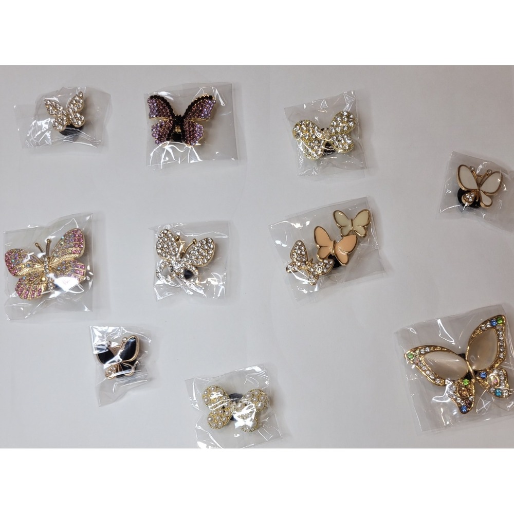 Set of 10 Butterfly Rhinestone Crocs Jibbits, Croc Charms, Croc shoe Bling